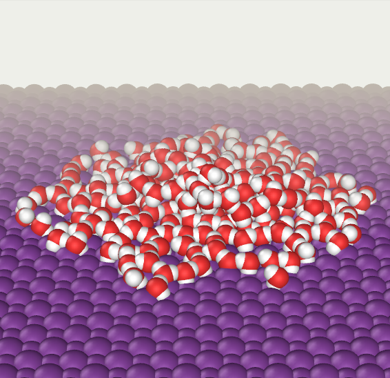 water on hydrophilic plate